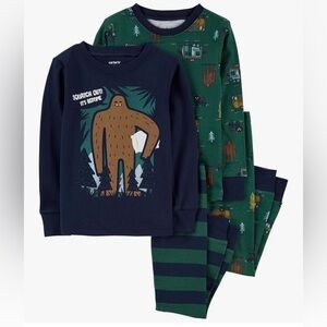 Carter's 18 months Sasquatch Camper Pajama Set of 2 - Navy and Forest Green